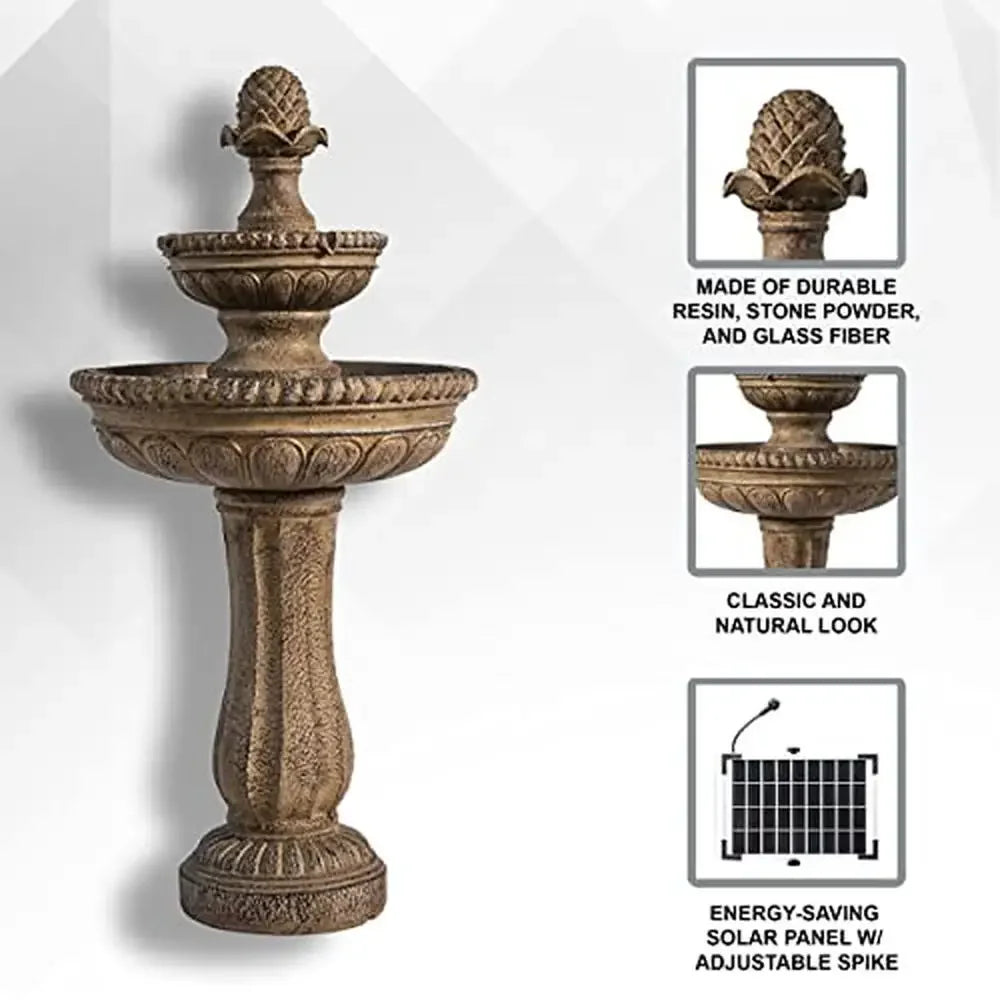 Solar 2 Tier Outdoor Water Fountain