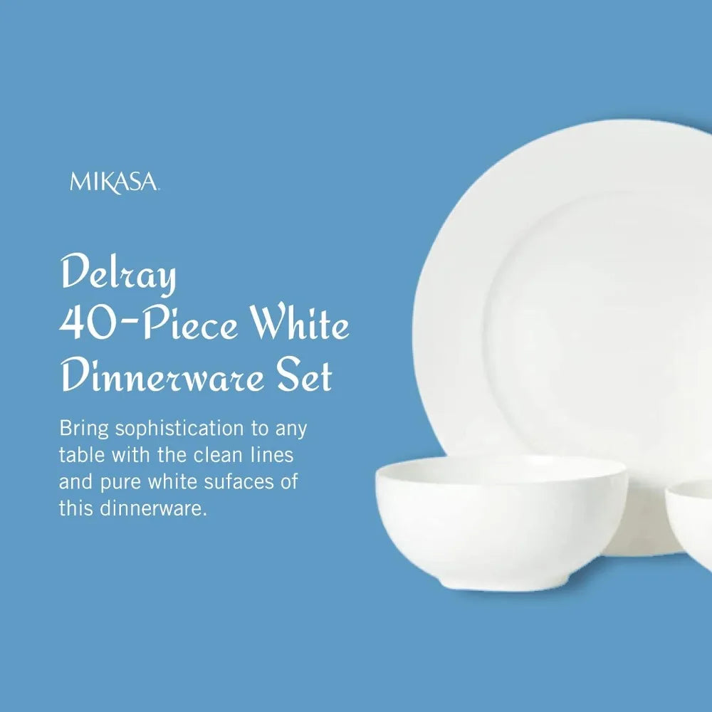 Delray Bone China Dinnerware, 40-Piece Set