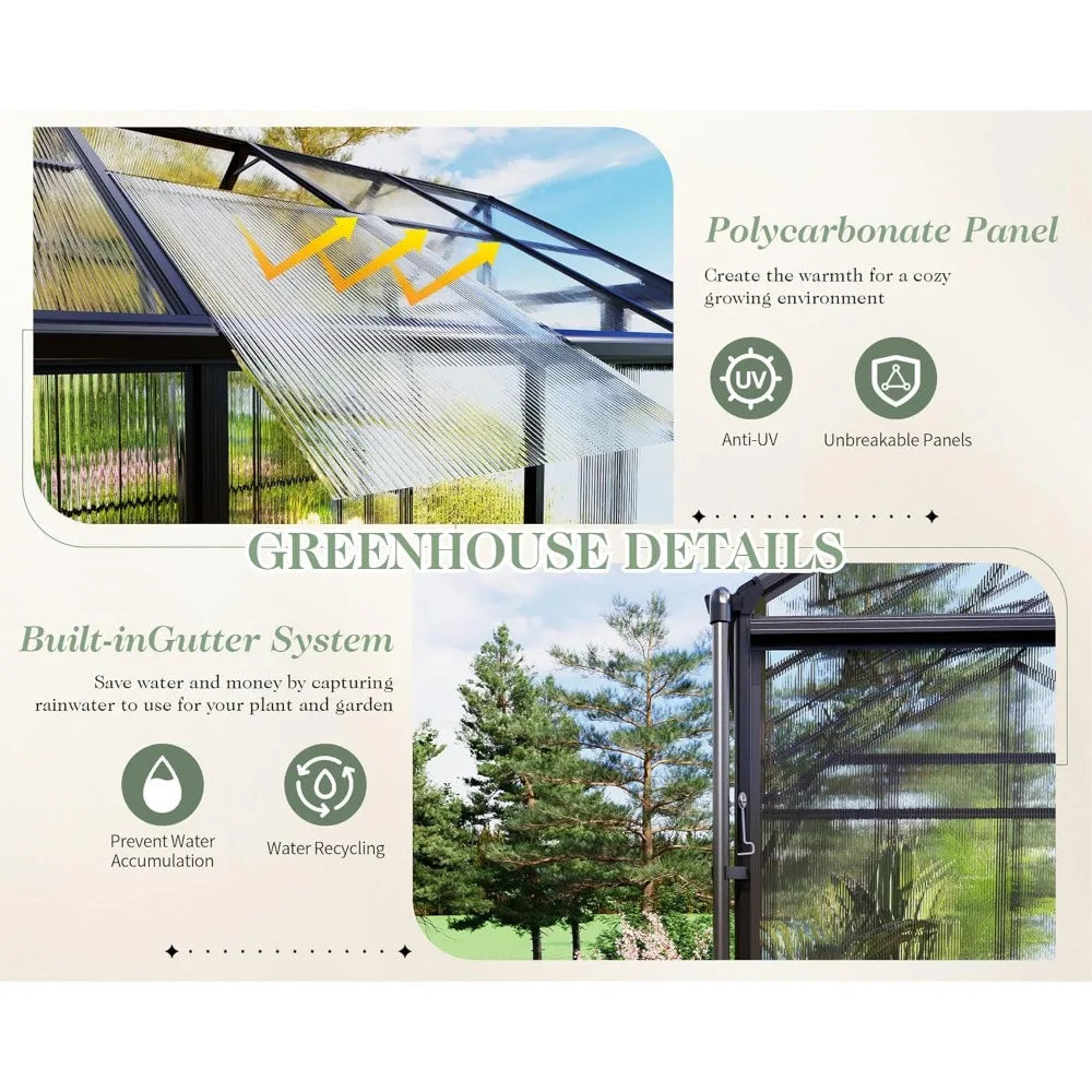 Outdoor Aluminum Polycarbonate Greenhouse