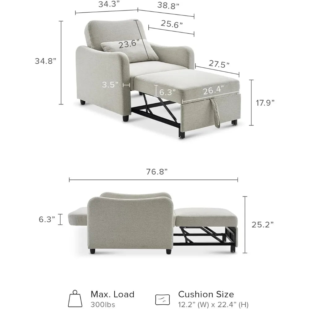 4-in-1 Convertible Sleeper Chair Bed