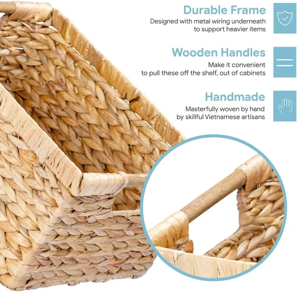 Large Wicker Basket  with Wooden Handles