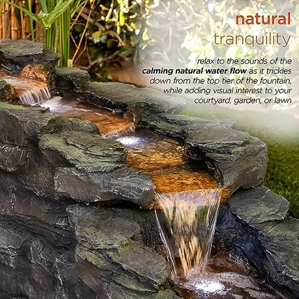 Outdoor Tiering Rocky River Stream Water Fountain