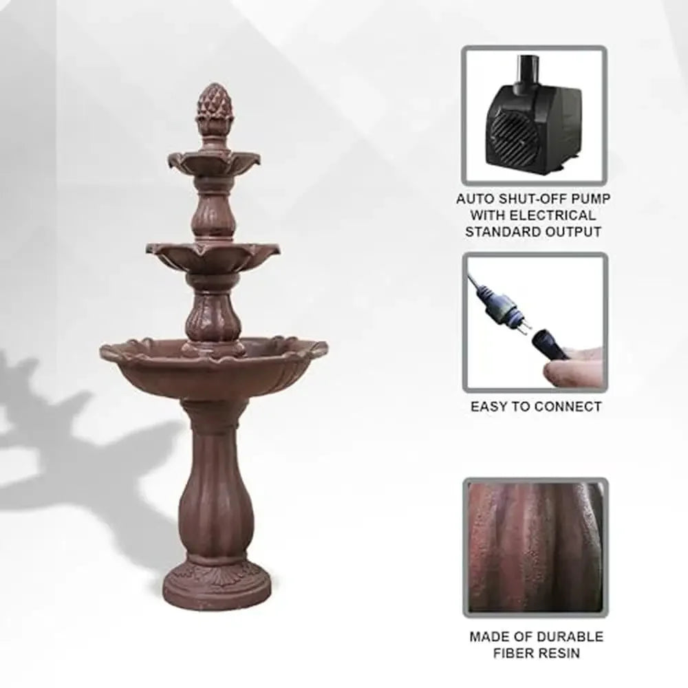 3-Tier Outdoor Water Fountain Pineapple Top