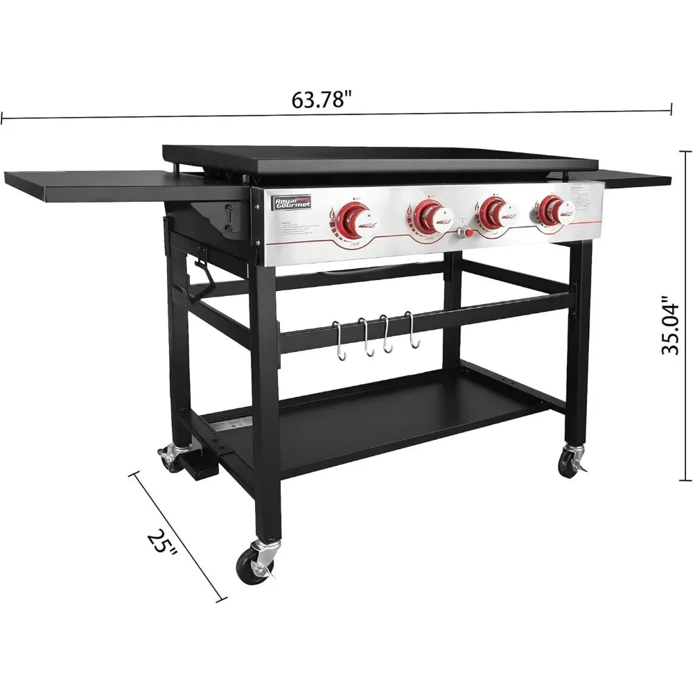 Flat Top Propane Grill Griddle Camping, Red