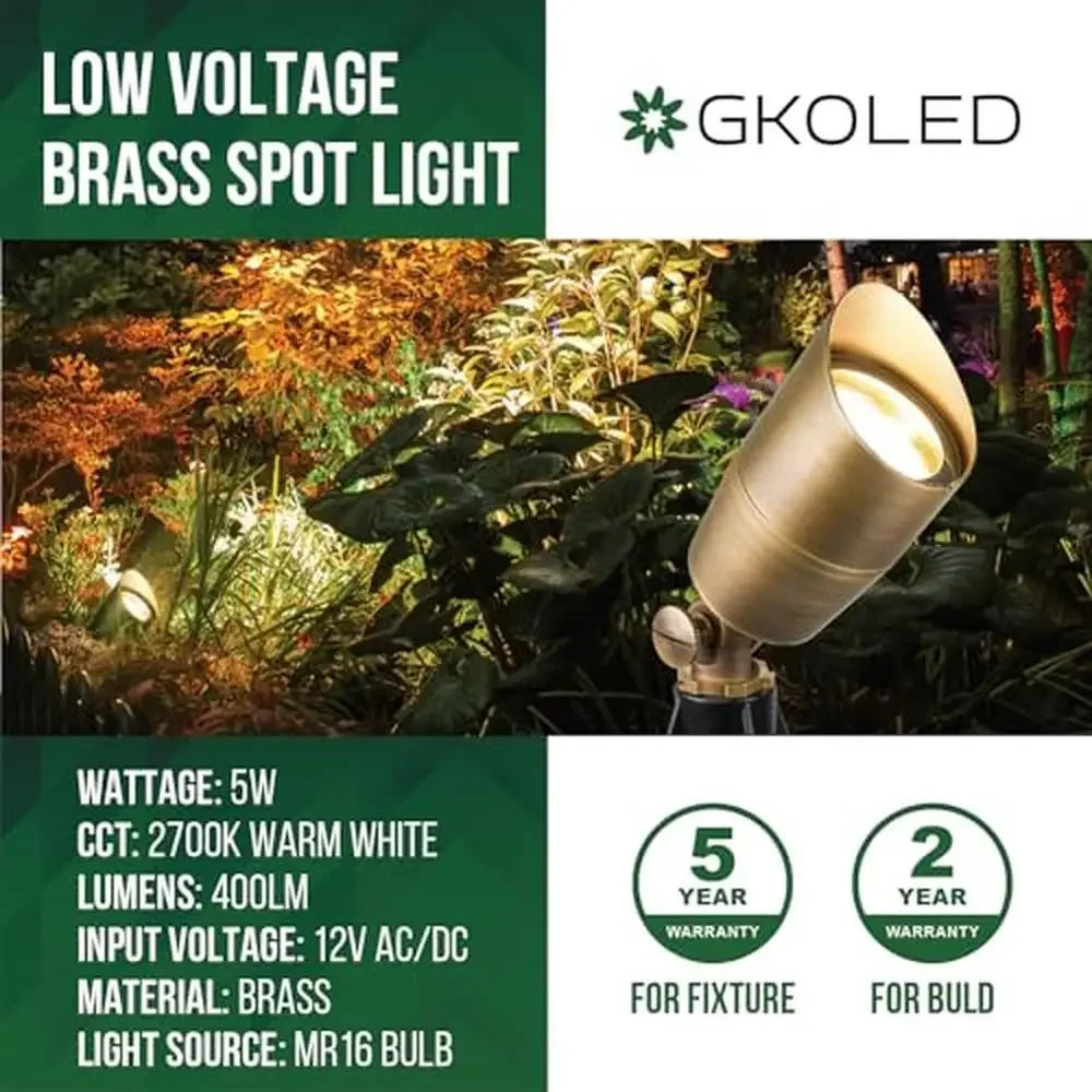 Compact Brass Outdoor Landscape Spot Light