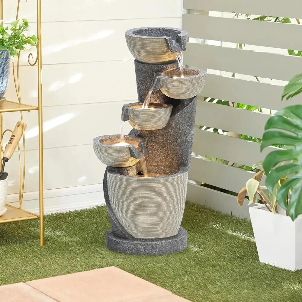 Modern Outdoor Water Fountains With  Lights