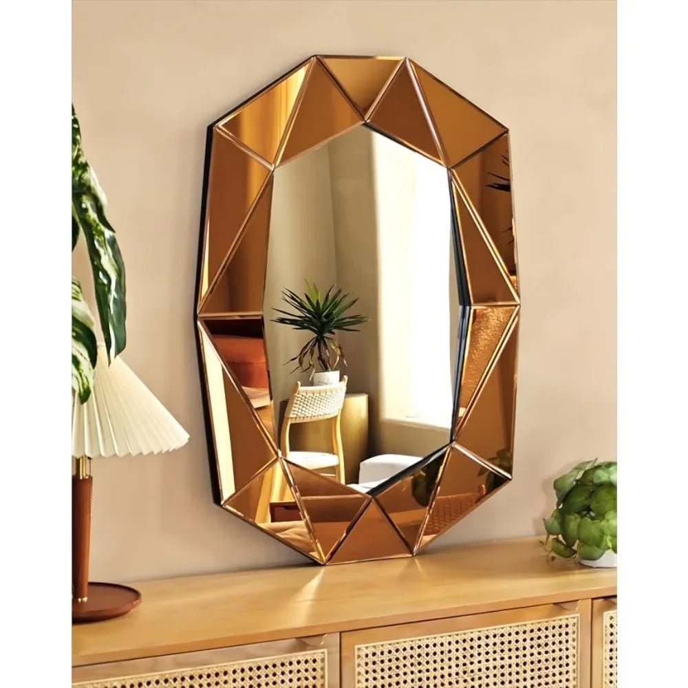 Oval Diamond Shaped Large Wall Mirror