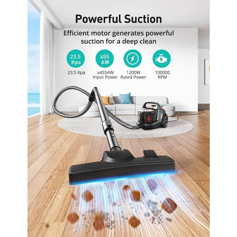 1200W Lightweight Canister Bagless Vacuum Cleaner