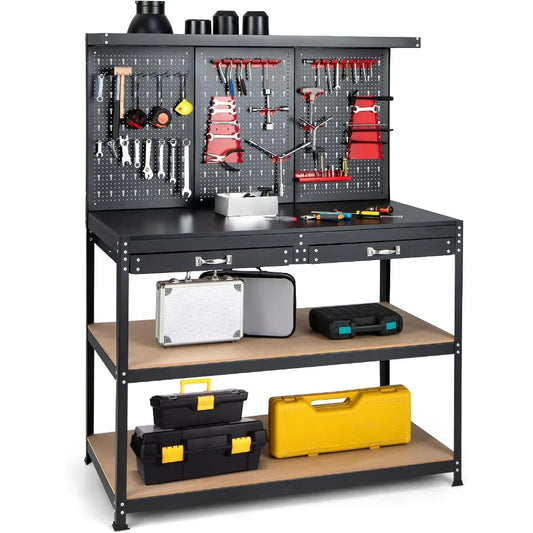 48”x24” Work Table with Drawers, Accessories