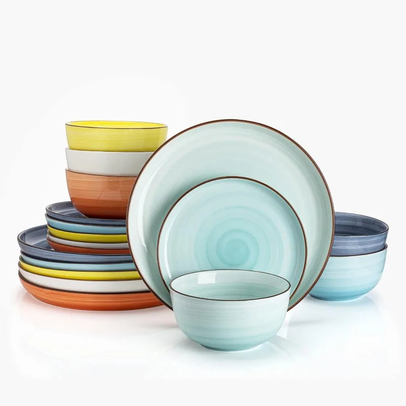 18-Piece Porcelain Round Dinnerware Set