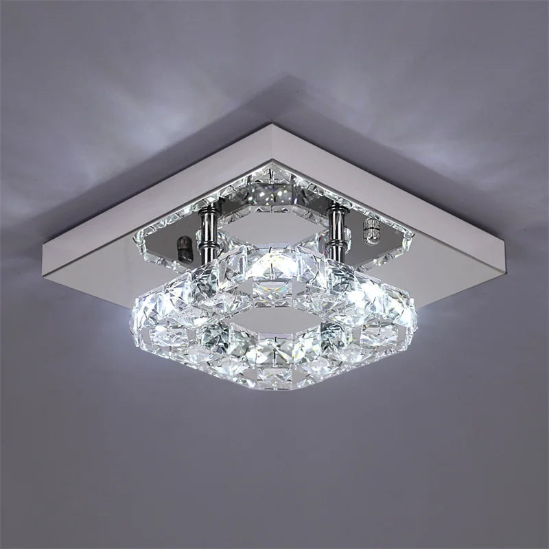 Modern Square Crystal Led Ceiling Light