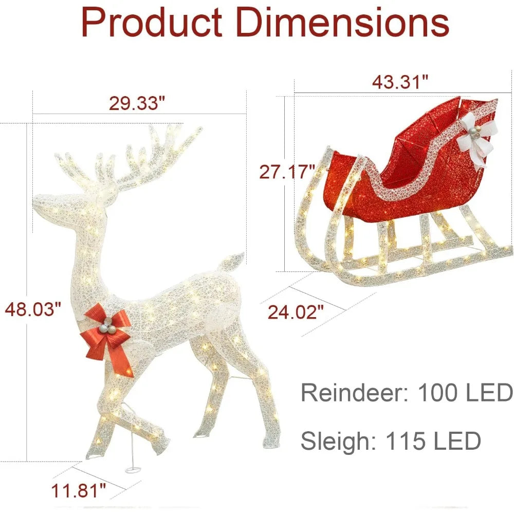 Christmas Decoration Reindeer and Sled Set