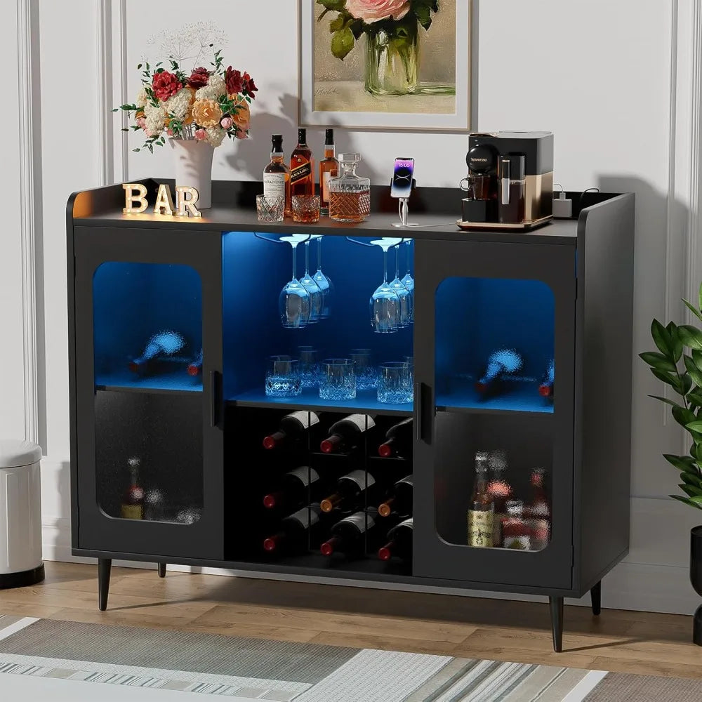 Liquor Cabinet Bar With Power Outlet