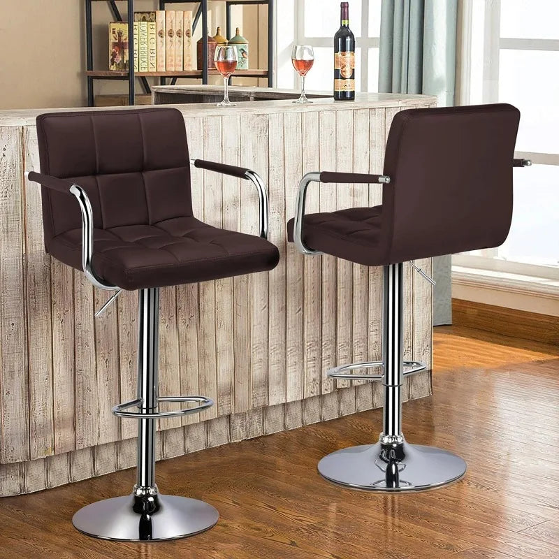 4pcs Adjustable Counter Barstools Height Chairs