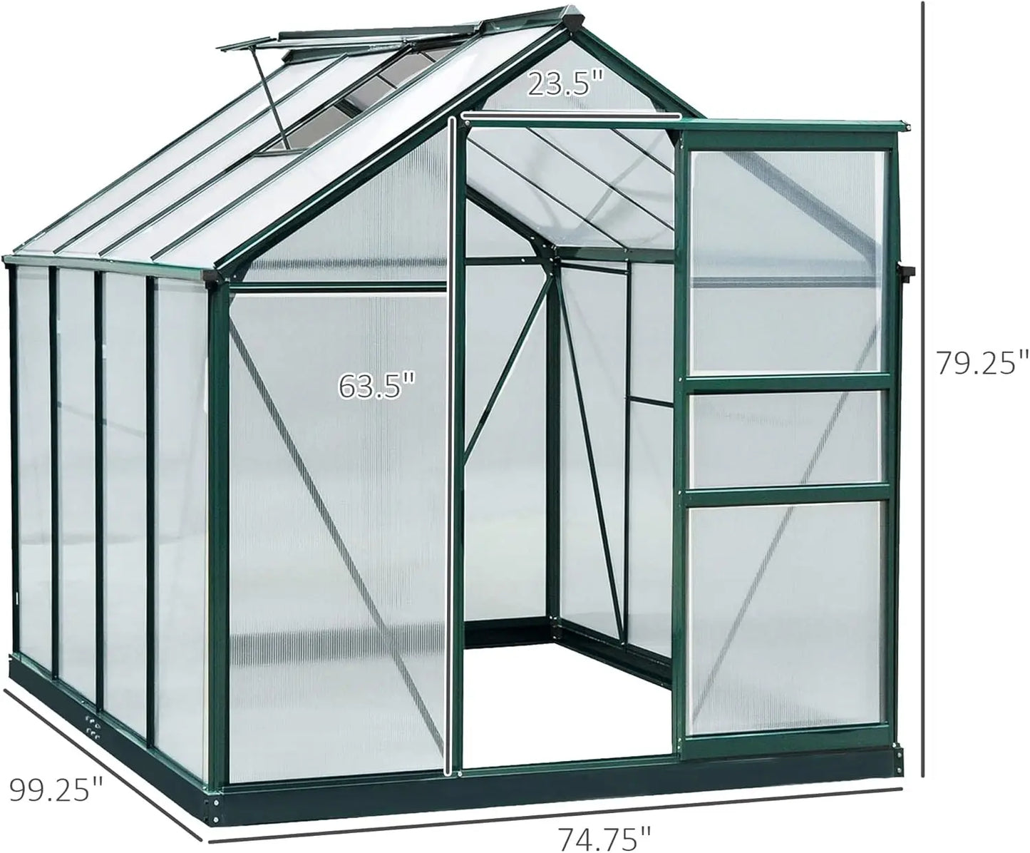 Heavy Duty Outdoor Aluminum Walk-in Green House