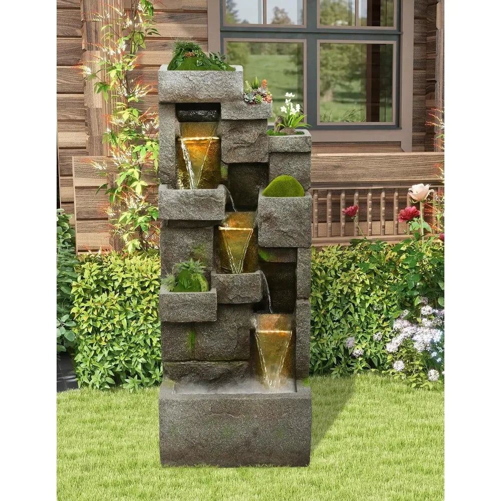 Outdoor Modern Floor-Standing Garden Fountain  Waterfall