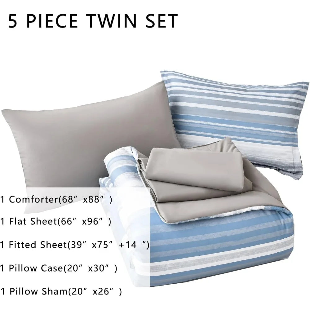 5 Piece Bed in A Bag Comforter Set