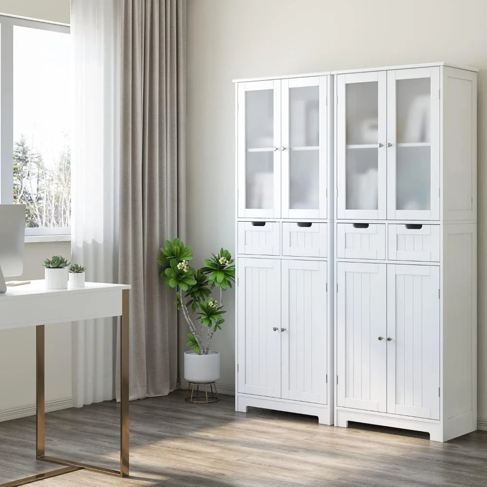 Tall Bathroom Freestanding Pantry Cabinet