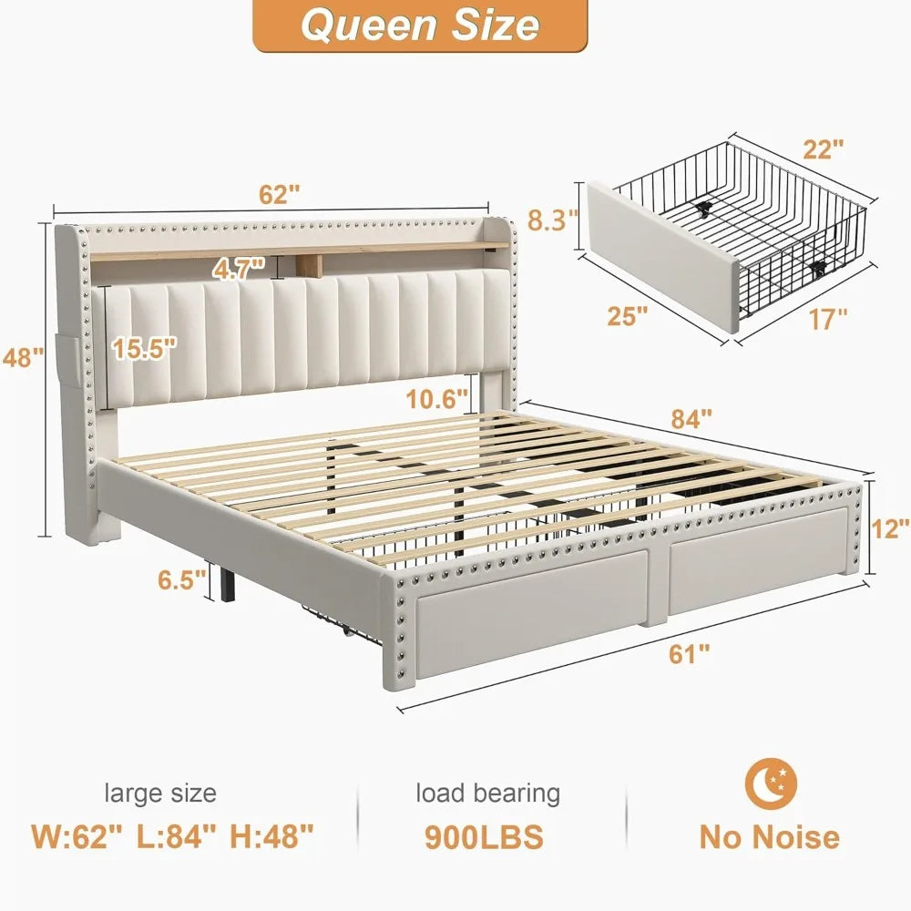 Queen Bed FRAME with Headboard