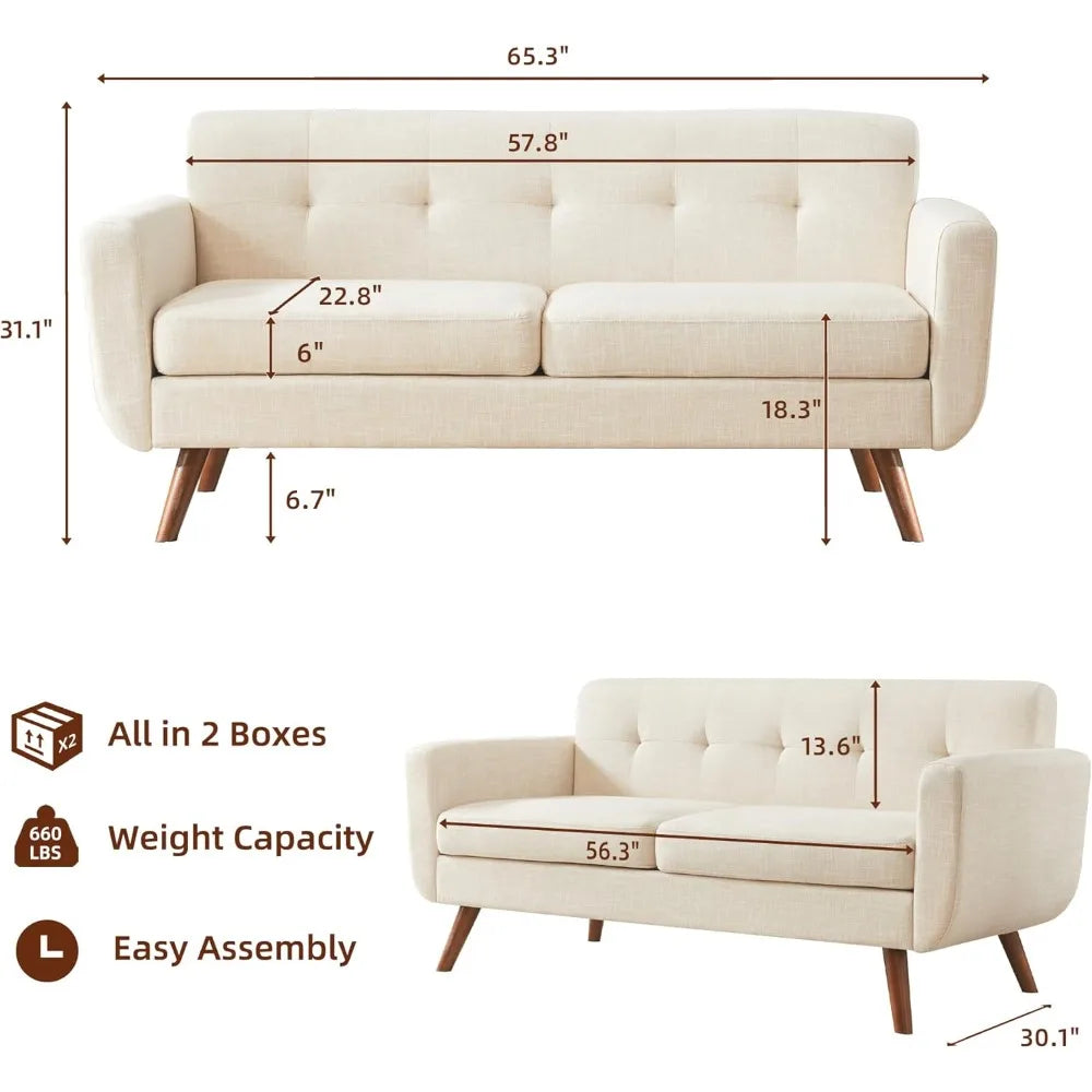 65" W Loveseat Sofa