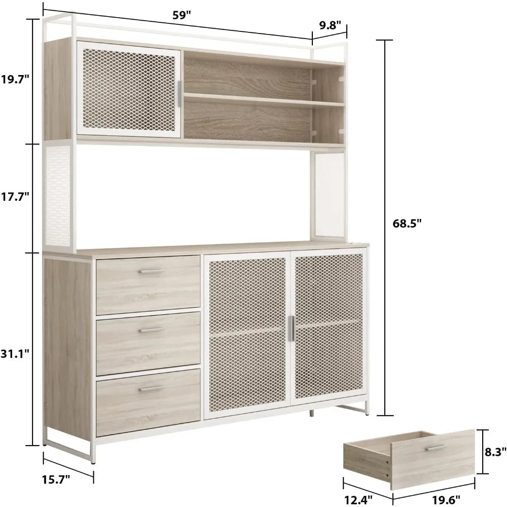 Modern Wood Sideboard Buffet Storage Cabinet