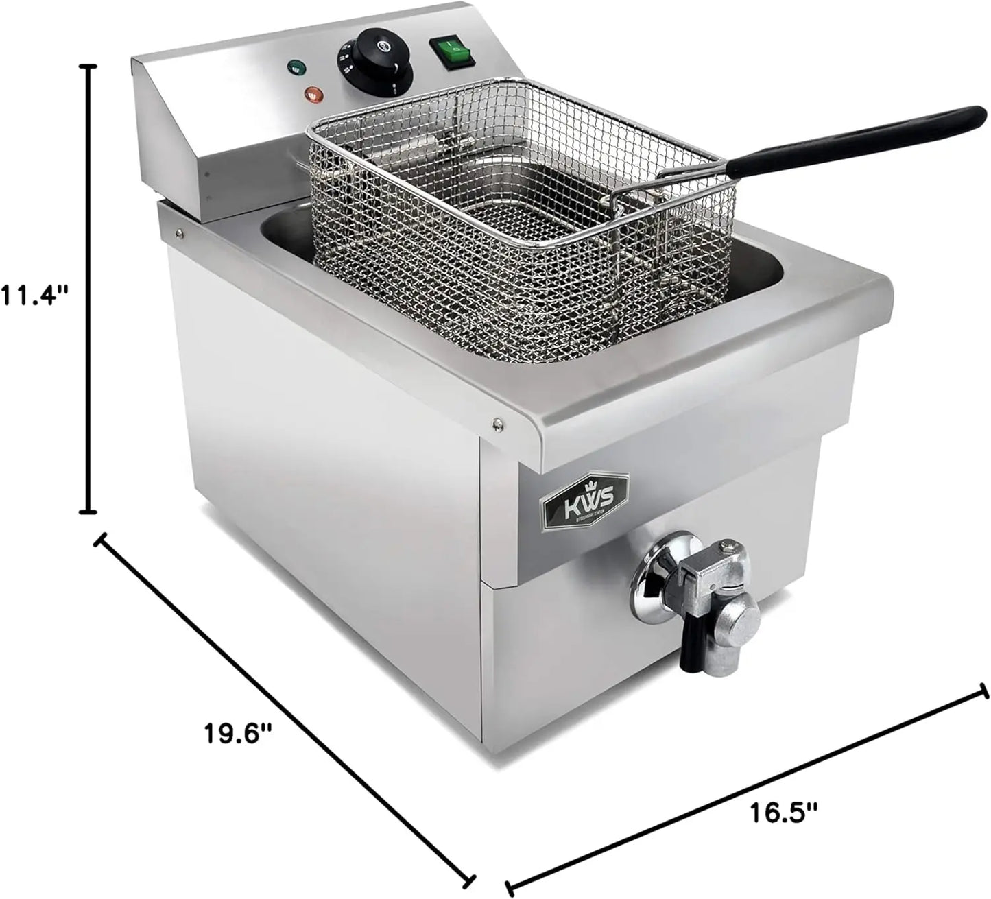 Commercial Electric 1750W Deep Fryer Stainless Steel