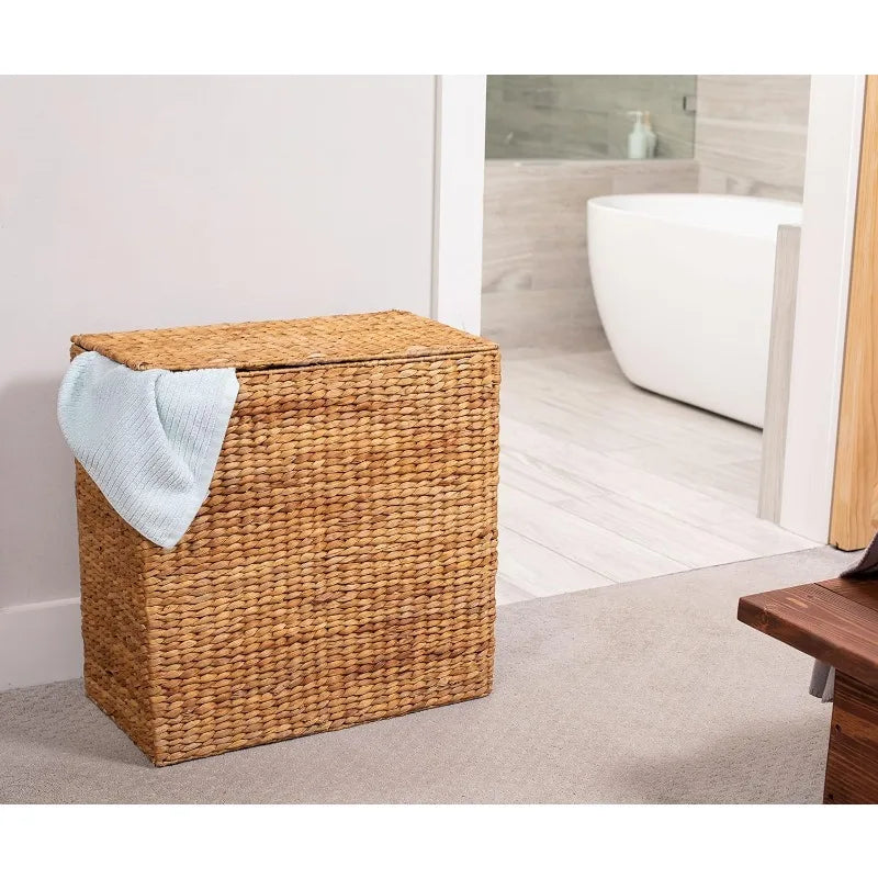 Handwoven Double Laundry Hamper