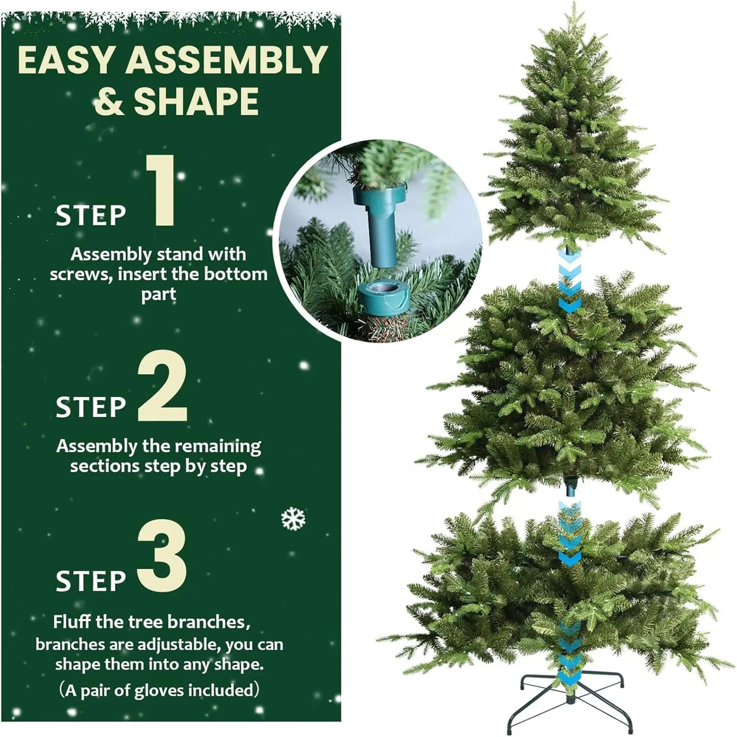 7ft Pre-lit Christmas Tree with Remote Control