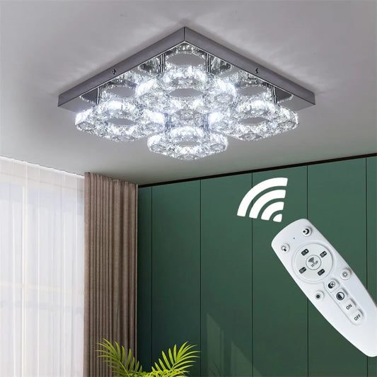 Modern Square Crystal Led Ceiling Light