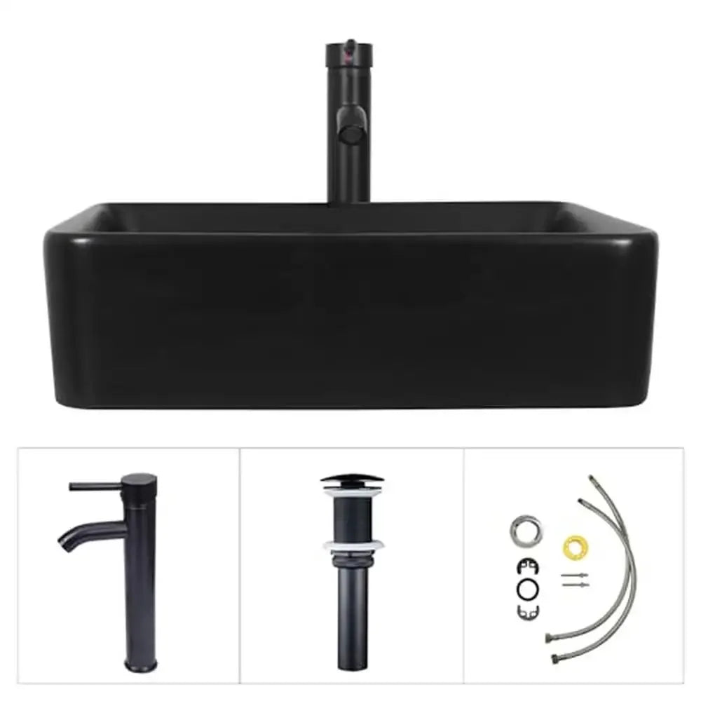 32-Inch Modern Black Bathroom Vanity Set