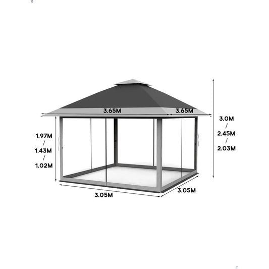 Gazebo Canopy Shelter Pop-Up Mosquito Netting 4/Sandbags