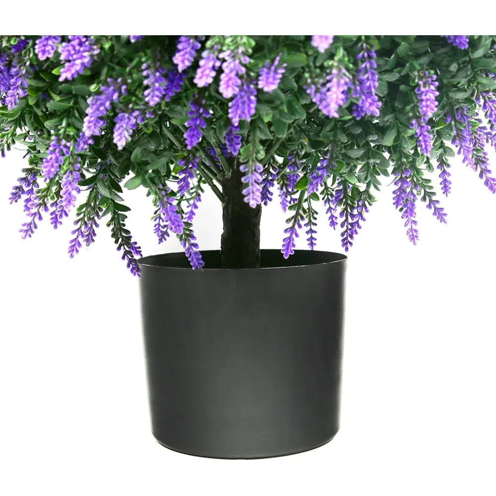 Artificial Lavender Topiary Ball Tree Potted Bushes