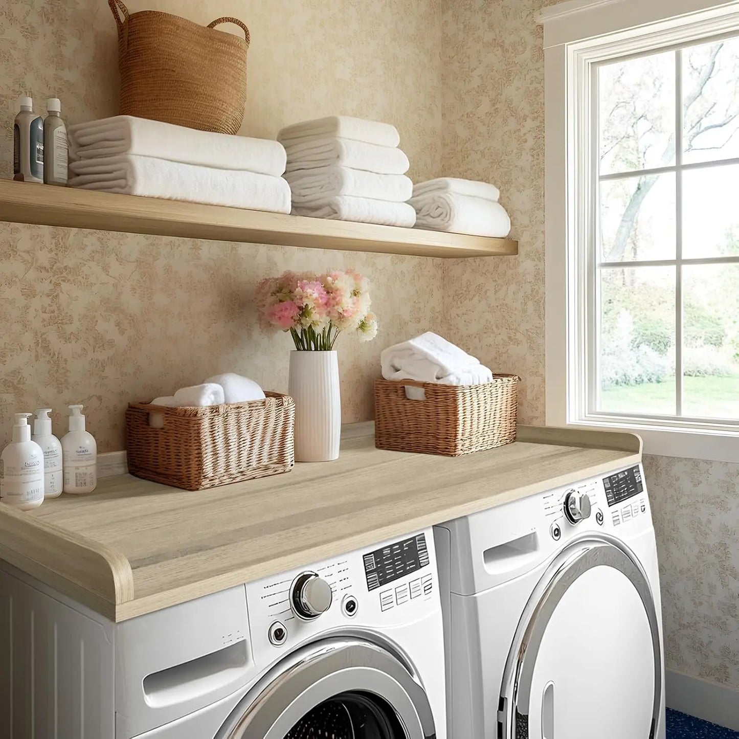 Washer Dryer Countertop With Edge Rails