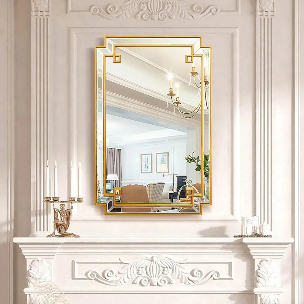 Gold Rectangle Vanity Mirror