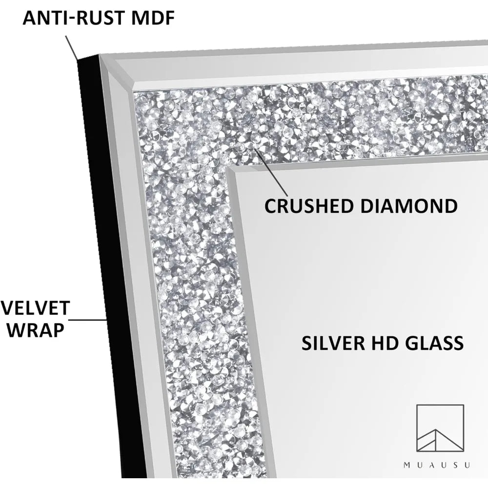 Large Silver Full Length Diamond Mirror