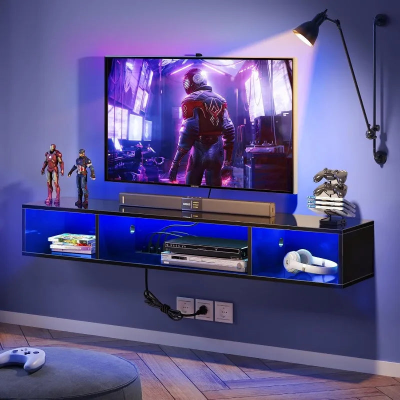 Floating TV Stand With Power Outlet