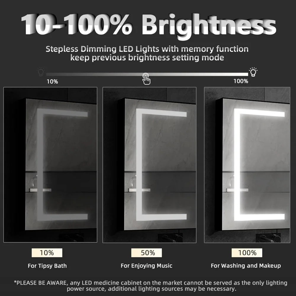 Black Bathroom Medicine Cabinets with Lights