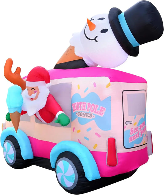 Large 8ft Tall Santa Ice Cream Truck