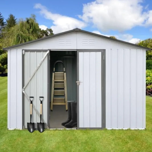 12'X10' Metal Storage Shed, Waterproof, Lockable Doors