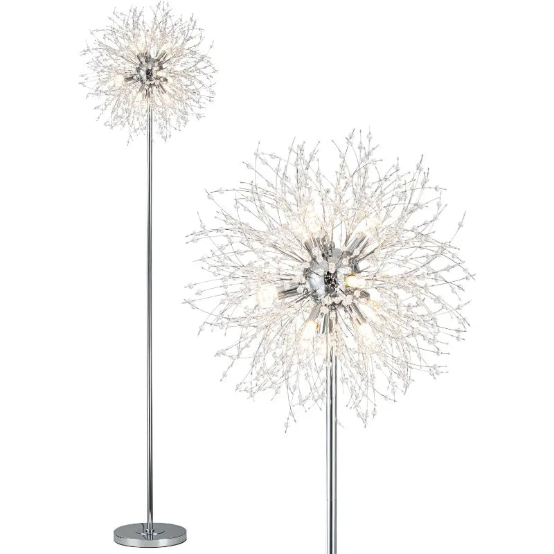 Modern Crystal Chrome Standing Lamp With Footswitch