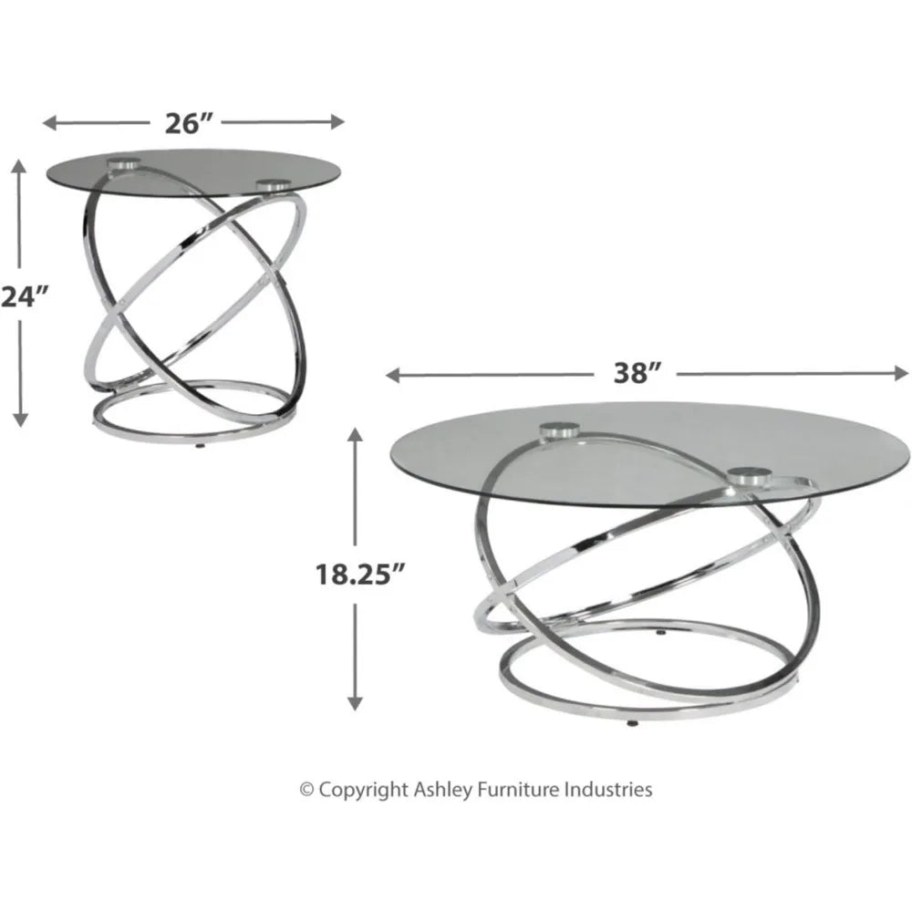 Round Coffee Table and 2 Side Tables