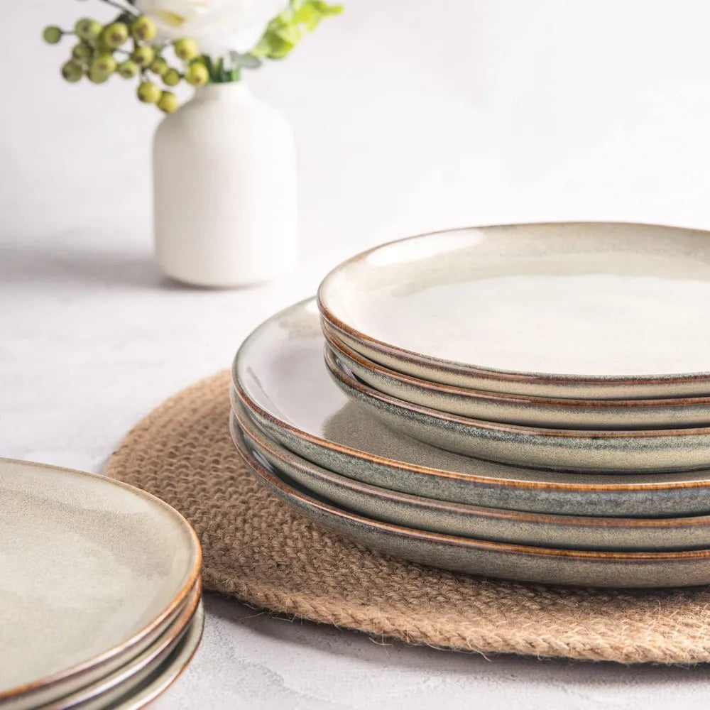 Ceramic Dinnerware Sets of 8 Handmade Reactive Glaze