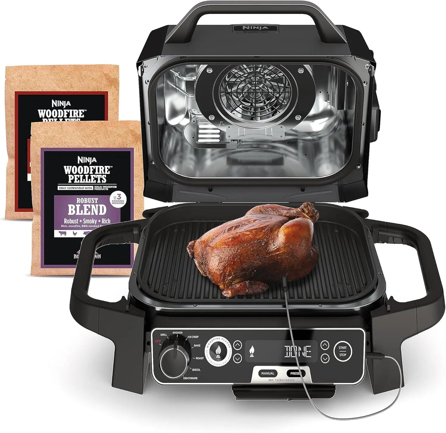 Pro 7-in-1 Grill & Smoker with Thermometer