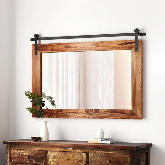 Farmhouse Bathroom Mirror Wall Decor (Brown)