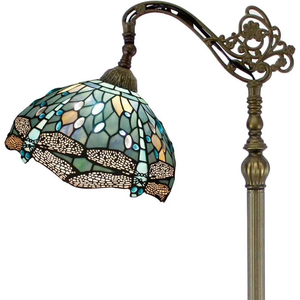 Tiffany Floor Lamp Sea Blue Stained Glass