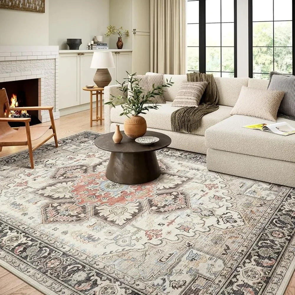 Oriental Vintage Floral Distressed Rug