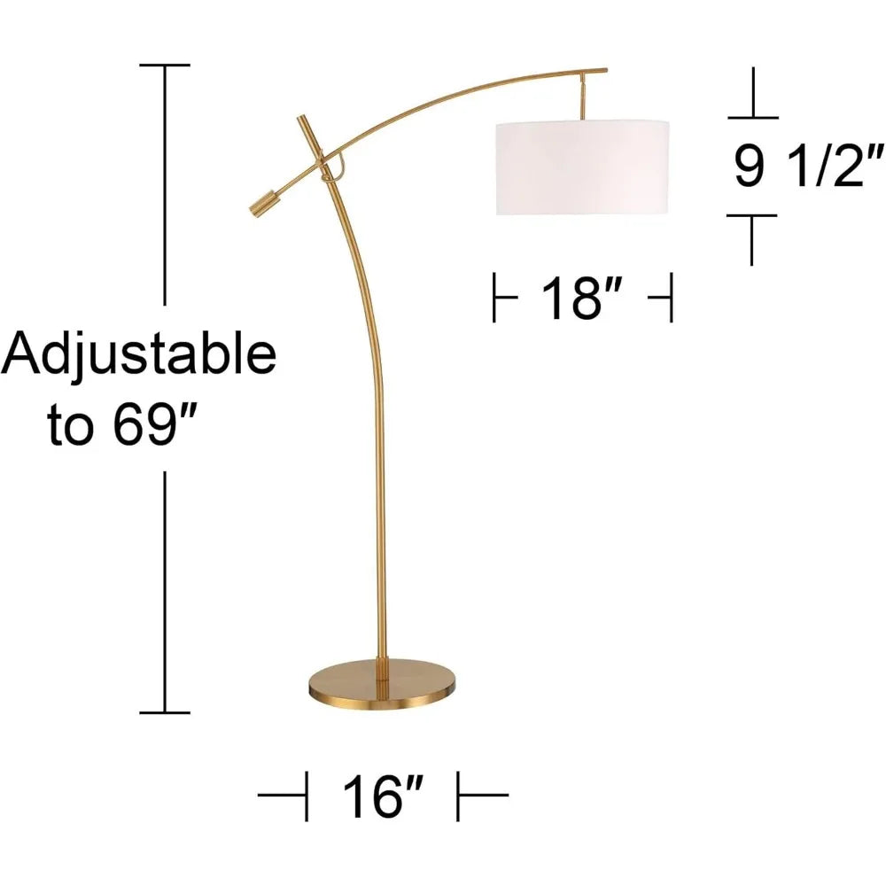 Gold Metal Adjustable Boom Arm Floor Lamp