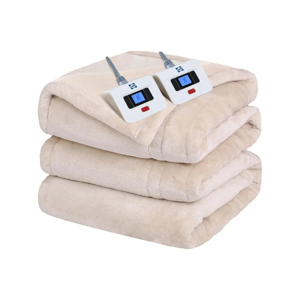 Flannel Heated Blanket with 10 Heating Levels