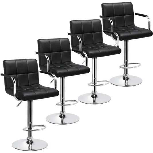 4pcs Adjustable Counter Barstools Height Chairs