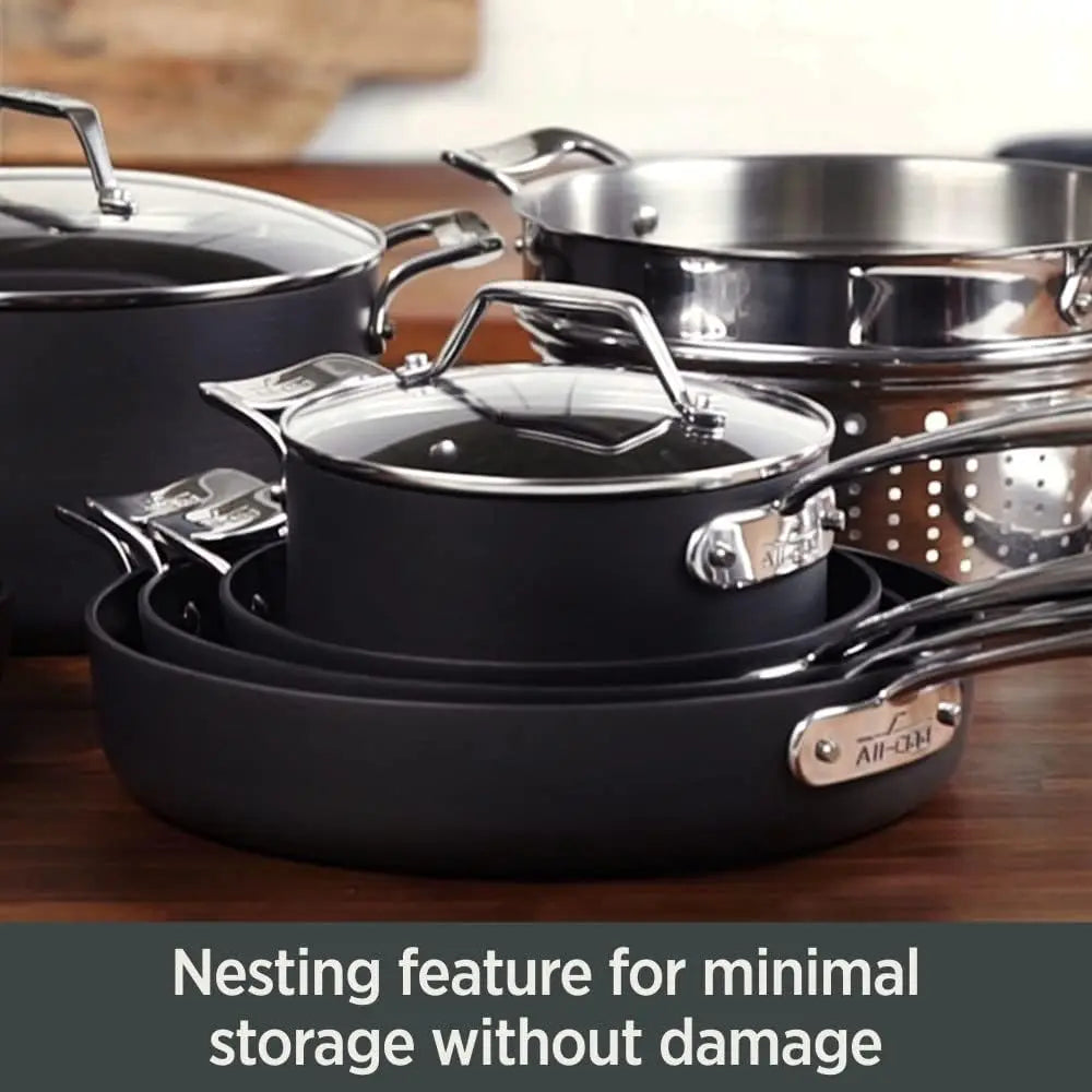 All-Clad Essentials Hard Anodized Nonstick Pan Set